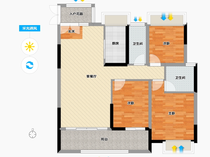 江西省-赣州市-龙溪湾一号-94.19-户型库-采光通风