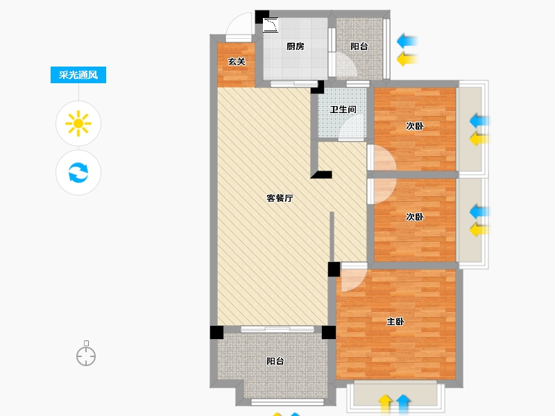 四川省-德阳市-广汉卓越君城-81.14-户型库-采光通风