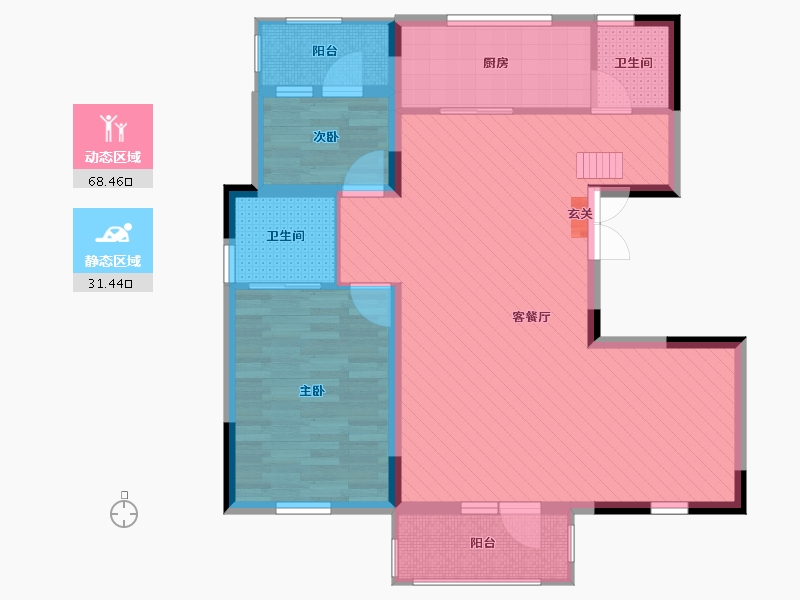 辽宁省-沈阳市-隆河谷-89.16-户型库-动静分区