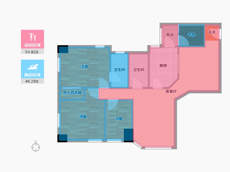 福建省-厦门市-宏华大厦-86.67-户型库-动静分区