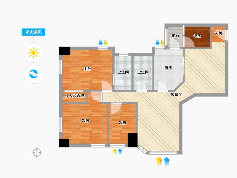 福建省-厦门市-宏华大厦-86.67-户型库-采光通风