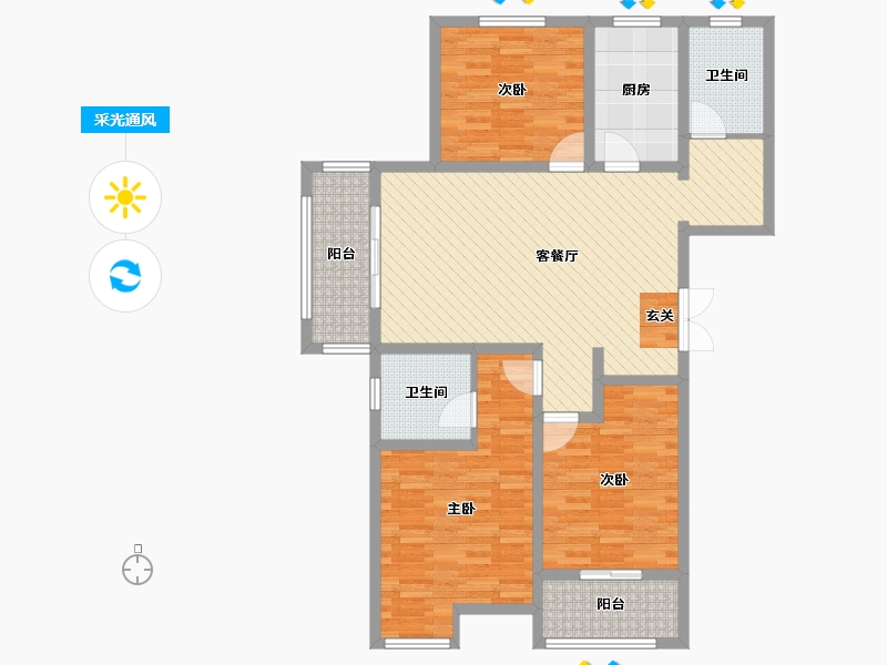 河南省-焦作市-大唐名村-110.00-户型库-采光通风