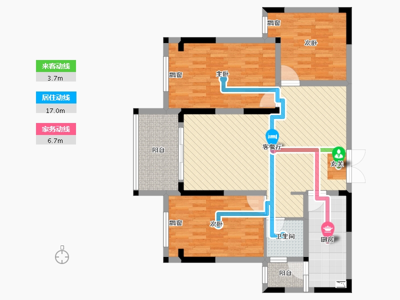 河南省-驻马店市-同信府-90.00-户型库-动静线