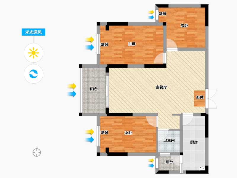 河南省-驻马店市-同信府-90.00-户型库-采光通风