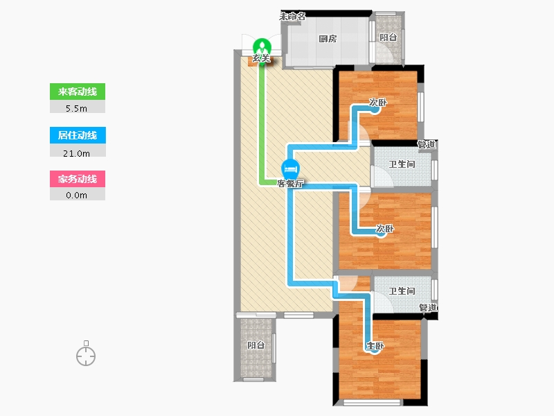 四川省-成都市-三里花城-84.02-户型库-动静线