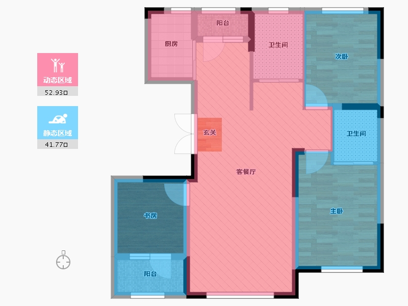 吉林省-长春市-新星宇和润上临-83.01-户型库-动静分区