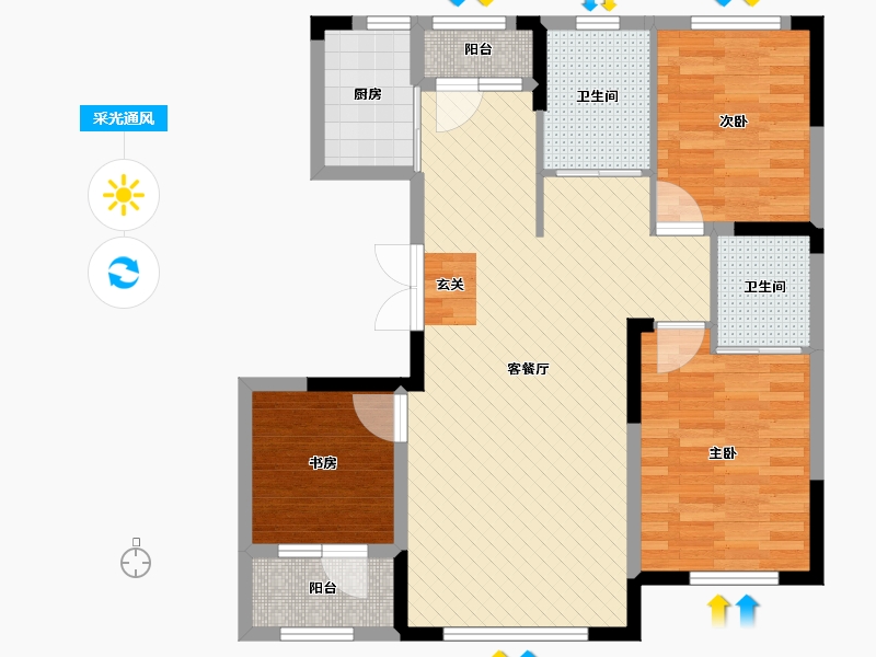 吉林省-长春市-新星宇和润上临-83.01-户型库-采光通风