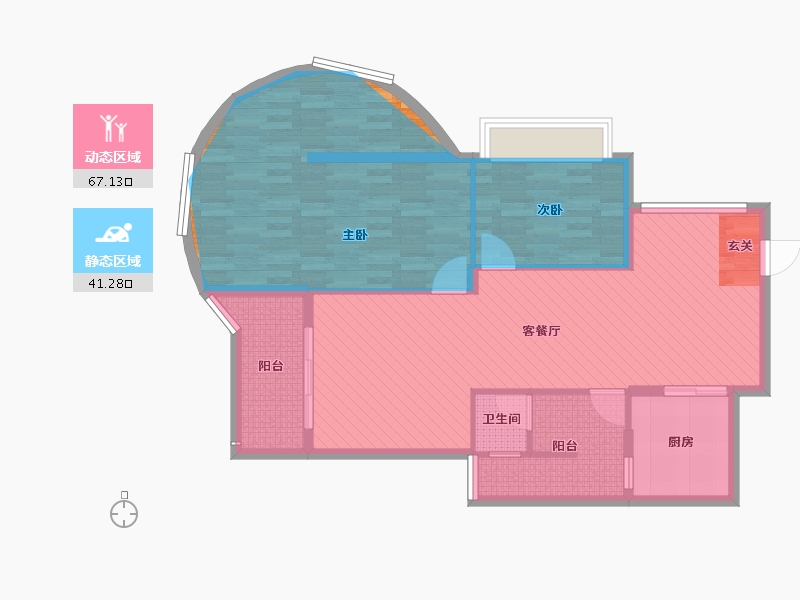 湖南省-湘潭市-湘房世纪城-98.33-户型库-动静分区