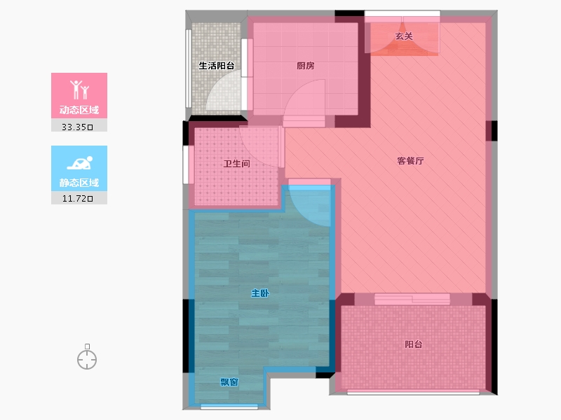 重庆-重庆市-龙桥花苑-40.58-户型库-动静分区