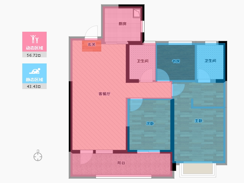 江苏省-无锡市-中锐星公元-87.87-户型库-动静分区