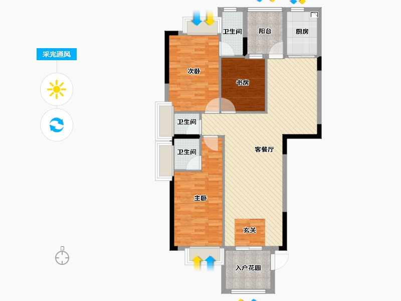 广东省-汕头市-联泰香域滨江-99.61-户型库-采光通风