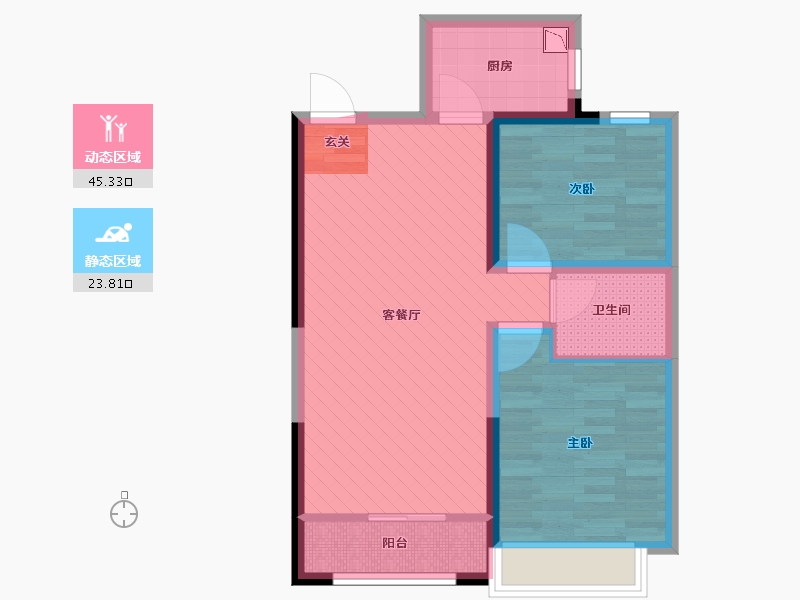 内蒙古自治区-赤峰市-维多利摩尔城-60.53-户型库-动静分区