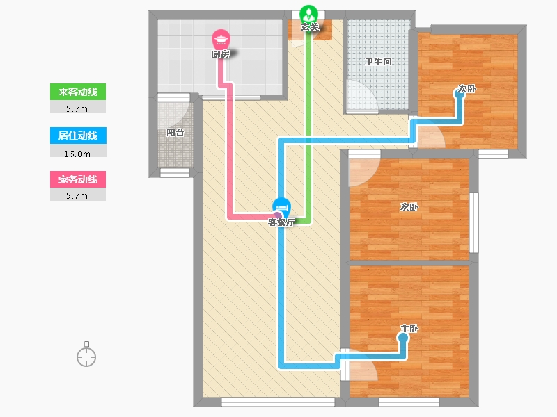 甘肃省-平凉市-泾川花样年美年文化城-74.05-户型库-动静线