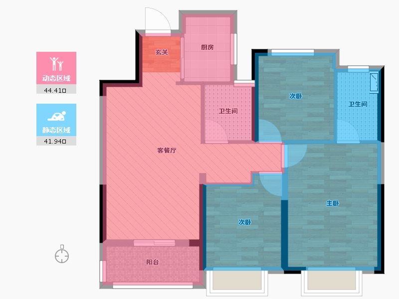 安徽省-合肥市-融创城-75.82-户型库-动静分区