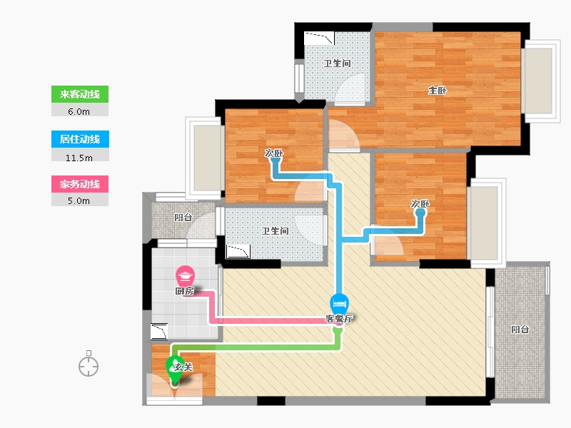 广东省-清远市-汇丰花园-80.65-户型库-动静线