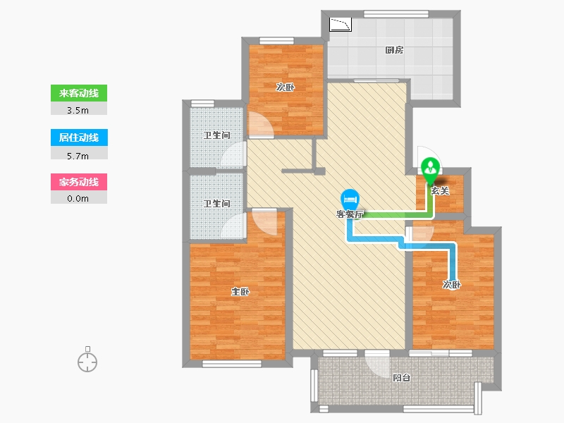 山东省-泰安市-新泰绿城玉兰花园-100.00-户型库-动静线