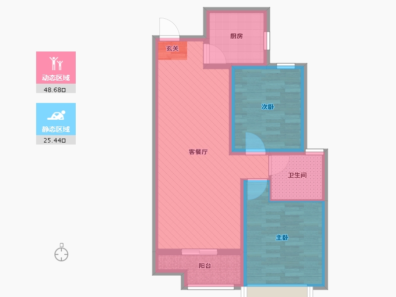 河北省-沧州市-信友・城市之光-64.59-户型库-动静分区