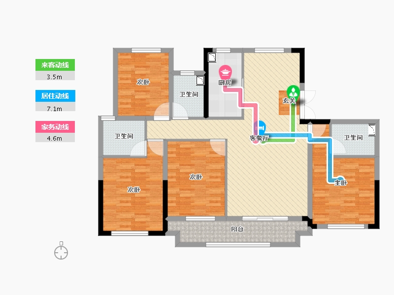 浙江省-台州市-中梁铂悦府-115.47-户型库-动静线