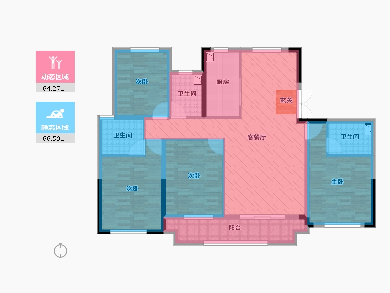 浙江省-台州市-中梁铂悦府-115.47-户型库-动静分区