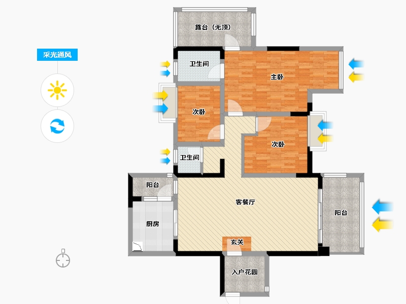 四川省-成都市-保利公园198海棠花语-119.28-户型库-采光通风