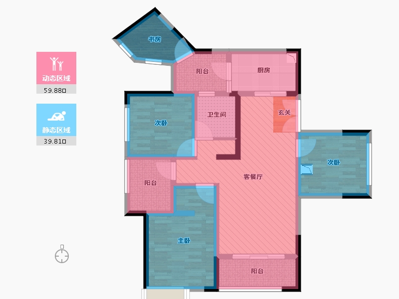 重庆-重庆市-世纪花城-84.60-户型库-动静分区