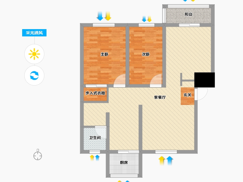 河北省-唐山市-蓝天家园-5栋-79.68-户型库-采光通风