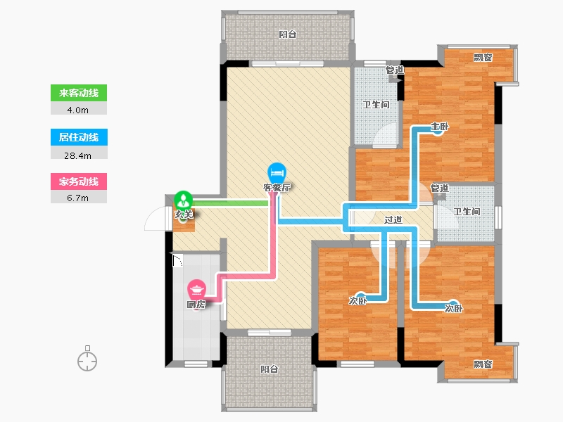 江西省-赣州市-春江花园42栋-114.86-户型库-动静线