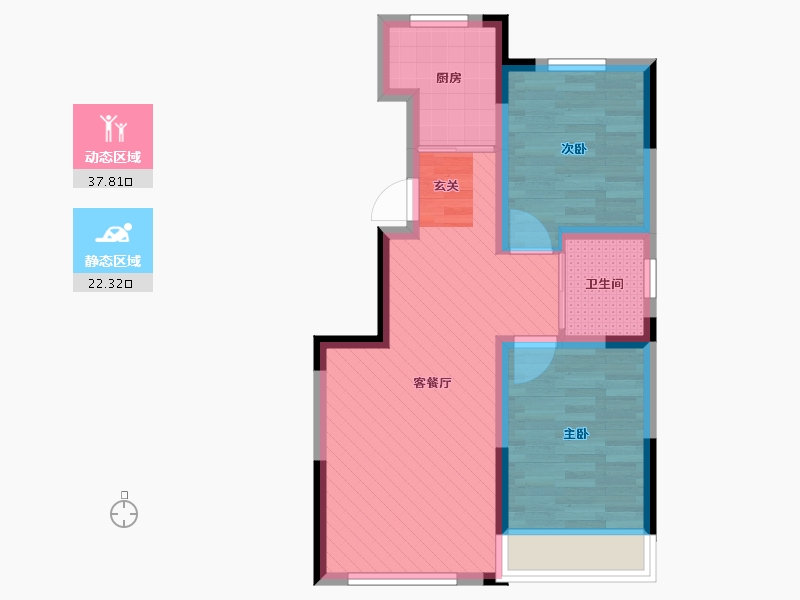 吉林省-长春市-新星宇之悦-52.28-户型库-动静分区