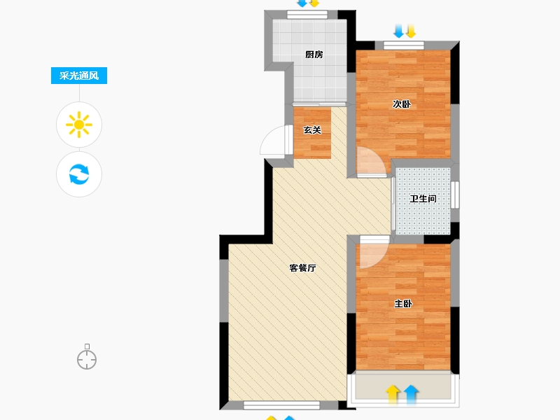 吉林省-长春市-新星宇之悦-52.28-户型库-采光通风