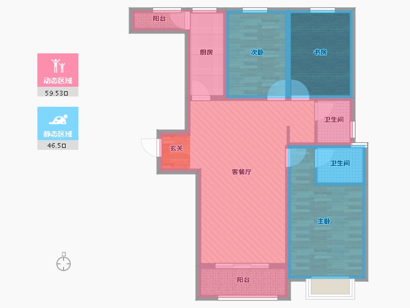 陕西省-西安市-天慧城-2期-92.23-户型库-动静分区