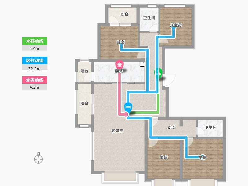 河北省-廊坊市-万科・翡翠华章-120.24-户型库-动静线