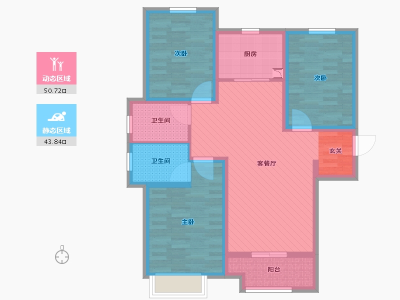 河北省-廊坊市-宏泰龙邸-82.36-户型库-动静分区