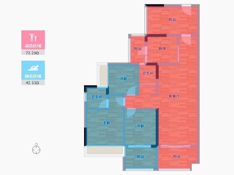 广东省-韶关市-翁源碧桂园-102.20-户型库-动静分区