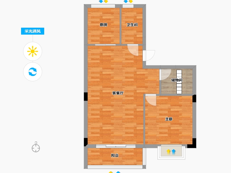 浙江省-杭州市-佳源西溪印象-63.18-户型库-采光通风