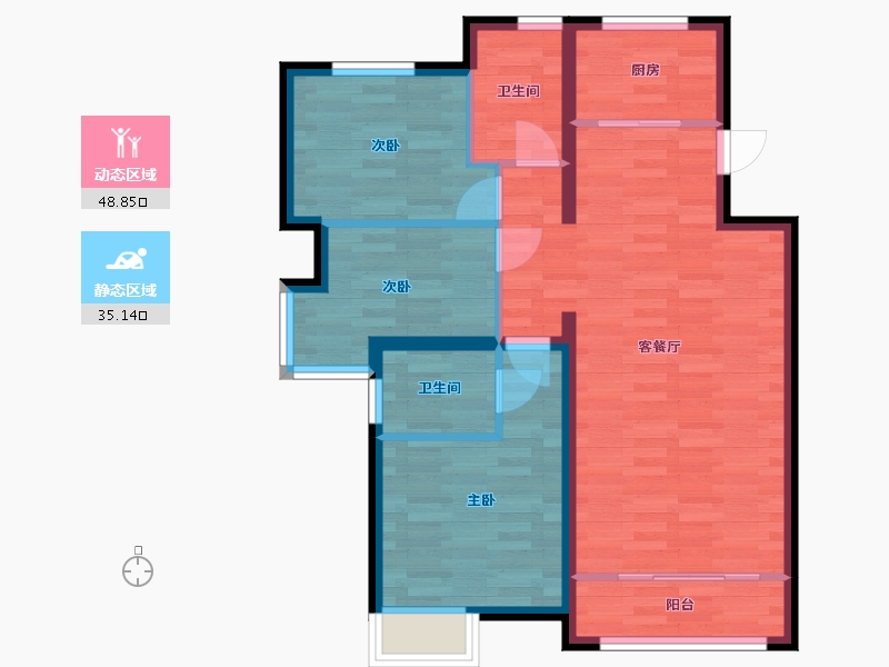 辽宁省-抚顺市-中国电建・海赋外滩-74.99-户型库-动静分区