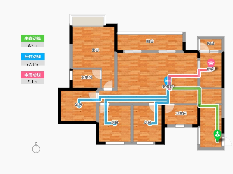 四川省-眉山市-领地凯旋府-108.21-户型库-动静线