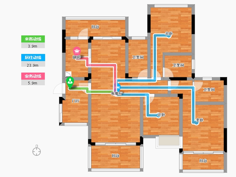 四川省-南充市-翡翠城-115.62-户型库-动静线