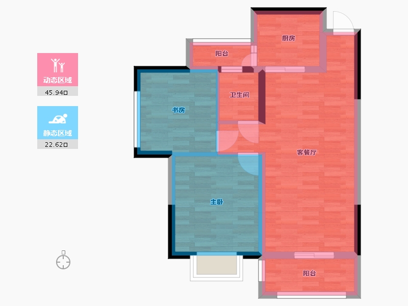 广西壮族自治区-桂林市-兴盛天鹅堡-59.92-户型库-动静分区