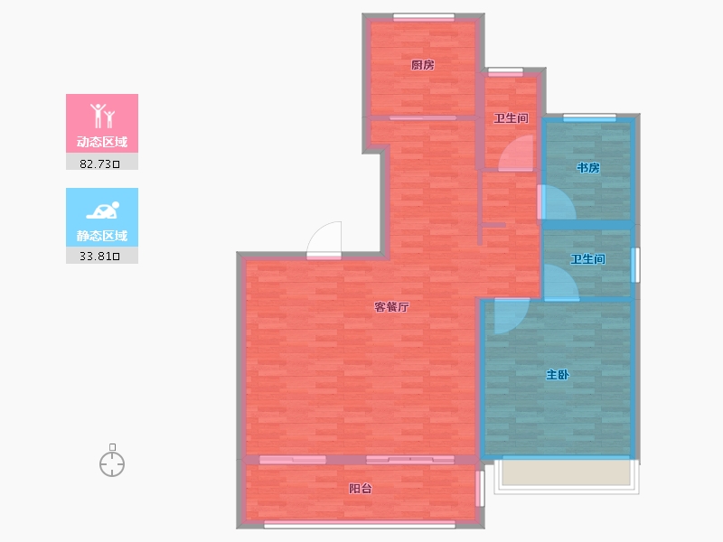 安徽省-合肥市-蜀熙府-105.01-户型库-动静分区