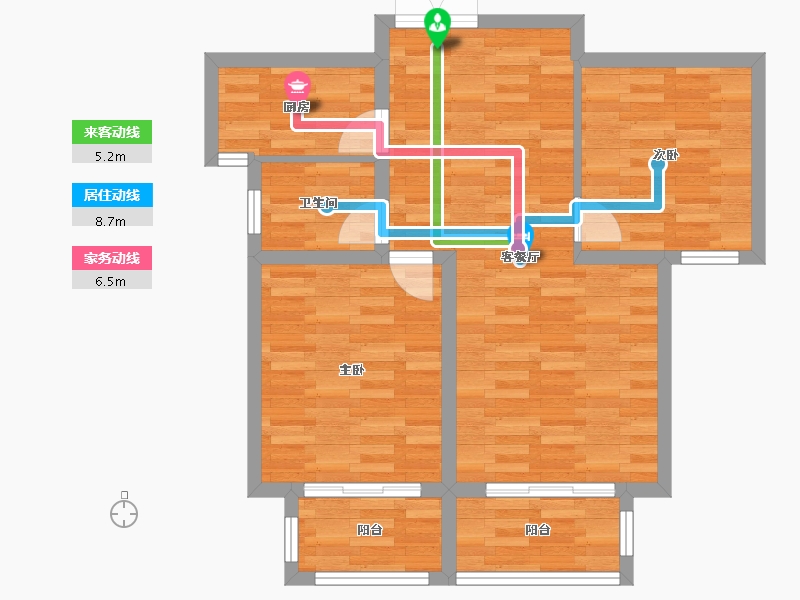 河北省-石家庄市-润德天悦城-68.51-户型库-动静线