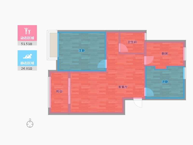 江苏省-盐城市-东城尚品-68.88-户型库-动静分区