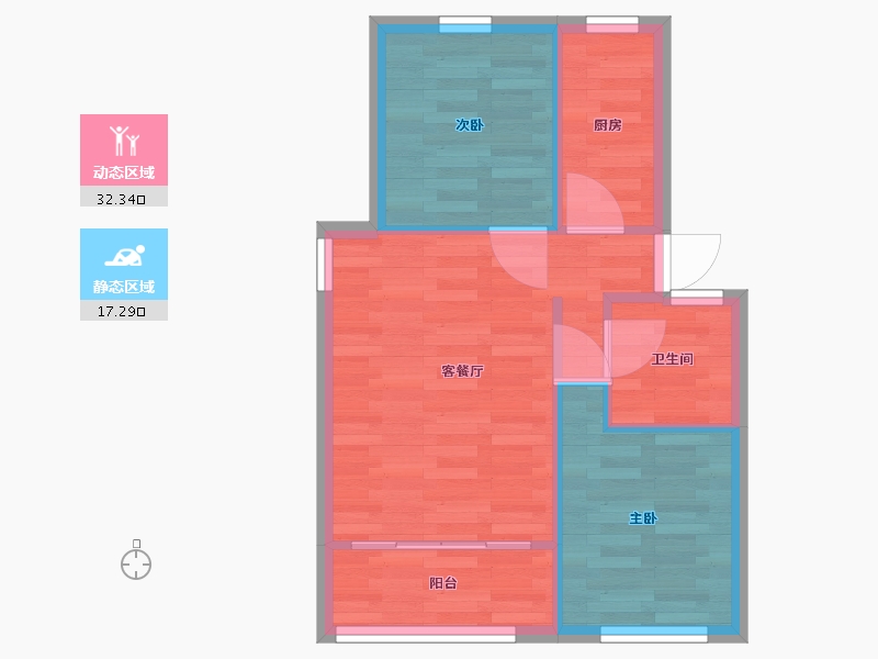 山东省-青岛市-胶州李哥庄星城小区-44.15-户型库-动静分区