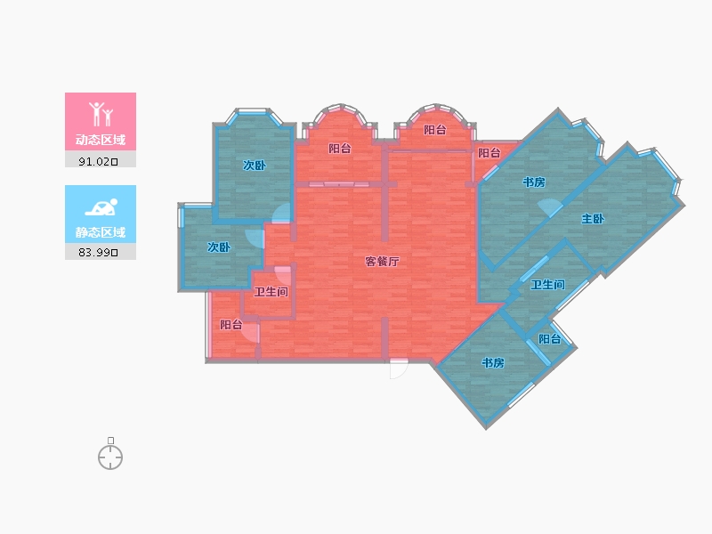 广东省-深圳市-碧华庭居-155.61-户型库-动静分区