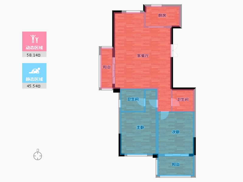 浙江省-杭州市-杭州红五月嘉苑-92.73-户型库-动静分区