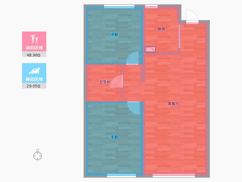 黑龙江省-哈尔滨市-凯利悦-70.25-户型库-动静分区