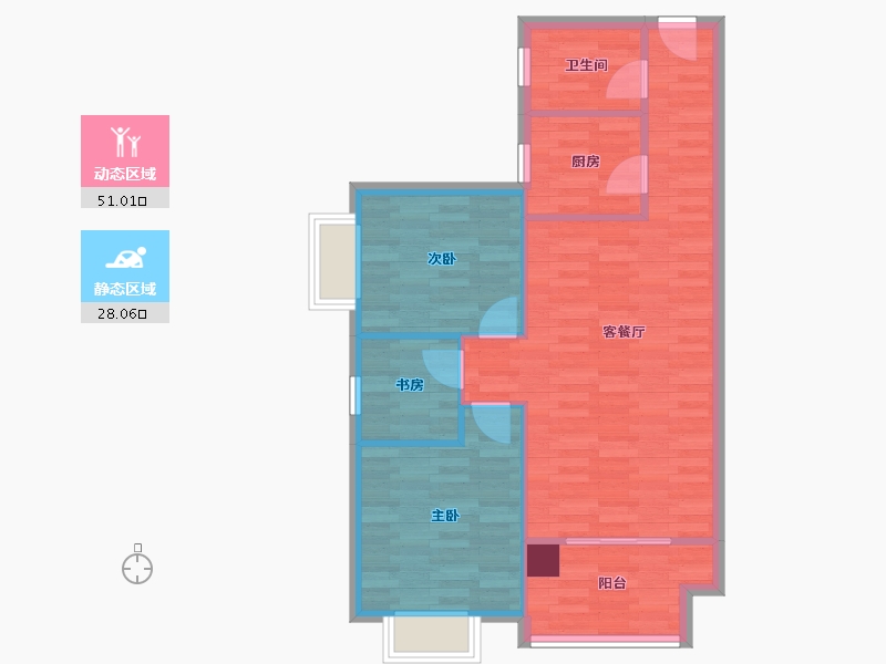 陕西省-西安市-曲江澜山-71.24-户型库-动静分区