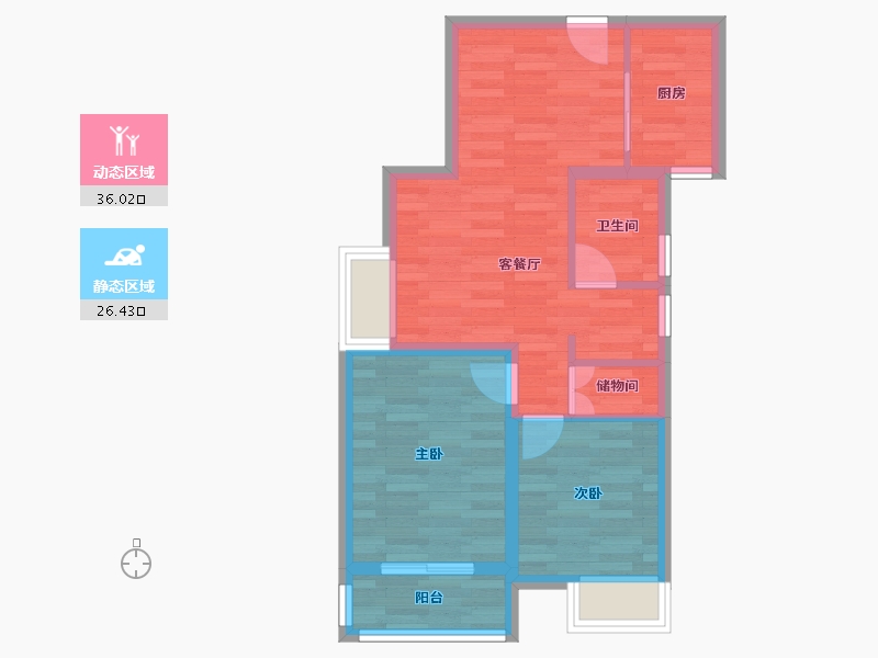 山东省-淄博市-齐悦华府-54.56-户型库-动静分区