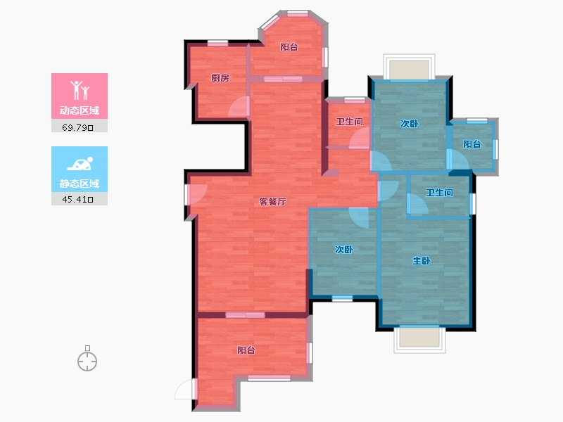 福建省-莆田市-骏隆云上居-102.85-户型库-动静分区