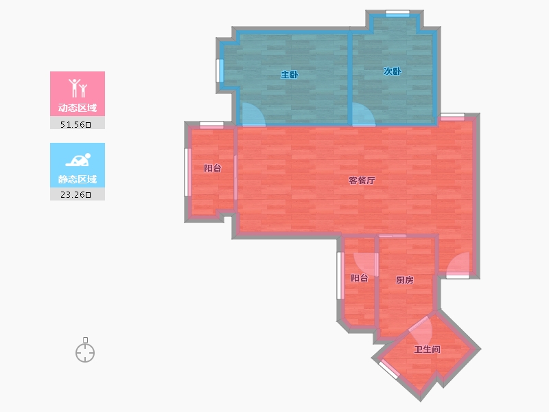 广东省-广州市-富力顺意花园-67.54-户型库-动静分区