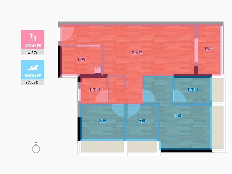 广东省-广州市-万科幸福誉-62.00-户型库-动静分区